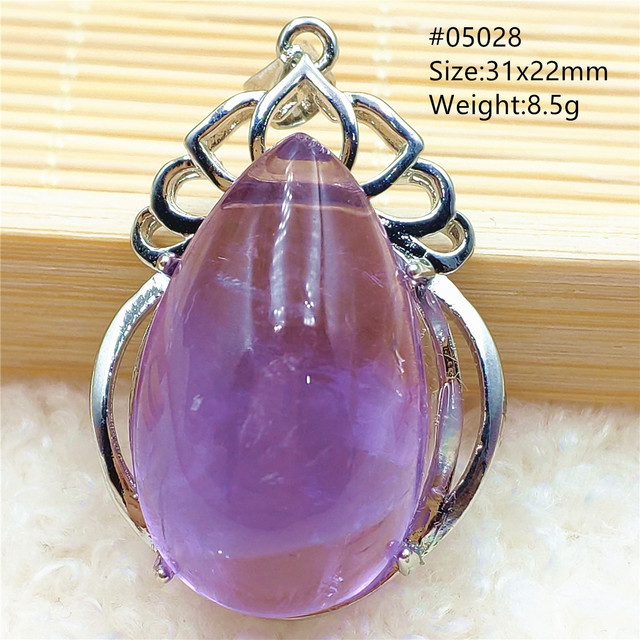 Prawdziwy naturalny fioletowy kamień ametrynowy wisiorek dla kobiet - Wianko - 25