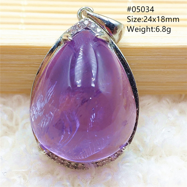 Prawdziwy naturalny fioletowy kamień ametrynowy wisiorek dla kobiet - Wianko - 37