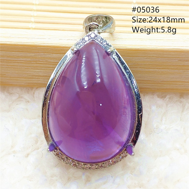 Prawdziwy naturalny fioletowy kamień ametrynowy wisiorek dla kobiet - Wianko - 41