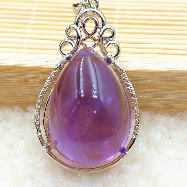 Prawdziwy naturalny fioletowy kamień ametrynowy wisiorek dla kobiet - Wianko - 50