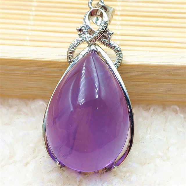 Prawdziwy naturalny fioletowy kamień ametrynowy wisiorek dla kobiet - Wianko - 46