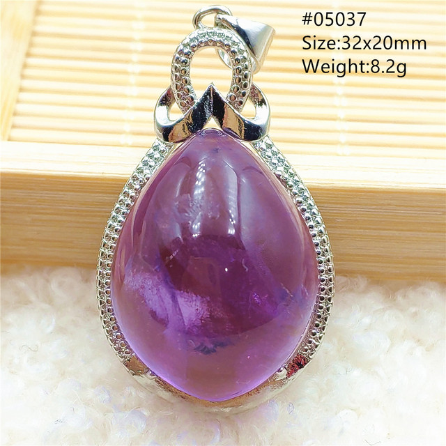Prawdziwy naturalny fioletowy kamień ametrynowy wisiorek dla kobiet - Wianko - 43