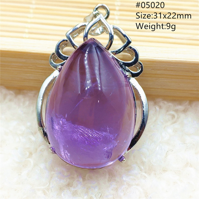 Prawdziwy naturalny fioletowy kamień ametrynowy wisiorek dla kobiet - Wianko - 9