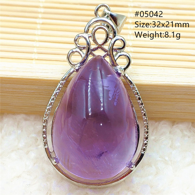 Prawdziwy naturalny fioletowy kamień ametrynowy wisiorek dla kobiet - Wianko - 53