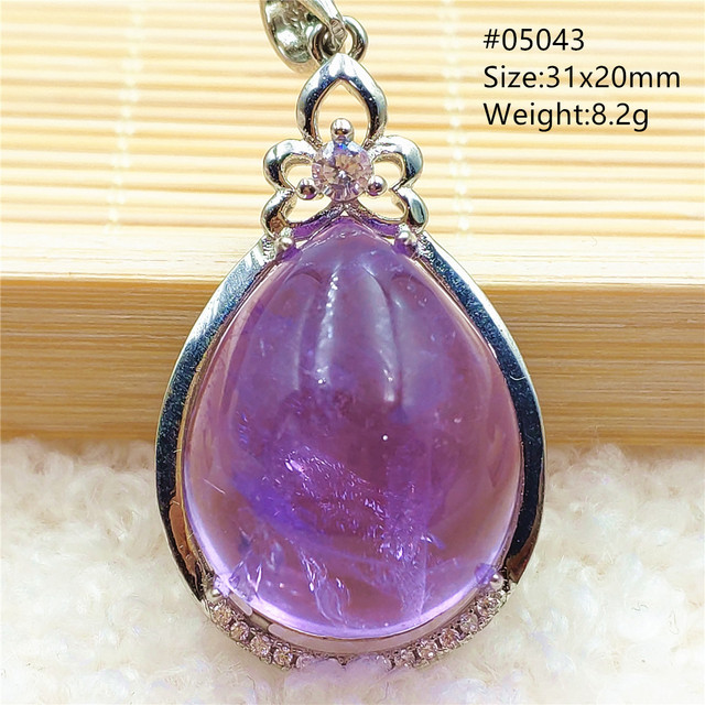 Prawdziwy naturalny fioletowy kamień ametrynowy wisiorek dla kobiet - Wianko - 55