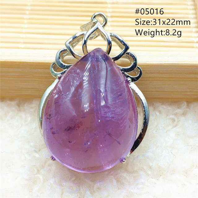 Prawdziwy naturalny fioletowy kamień ametrynowy wisiorek dla kobiet - Wianko - 1