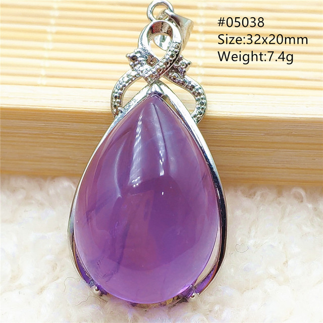 Prawdziwy naturalny fioletowy kamień ametrynowy wisiorek dla kobiet - Wianko - 45