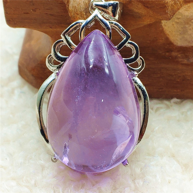 Prawdziwy naturalny fioletowy kamień ametrynowy wisiorek dla kobiet - Wianko - 14