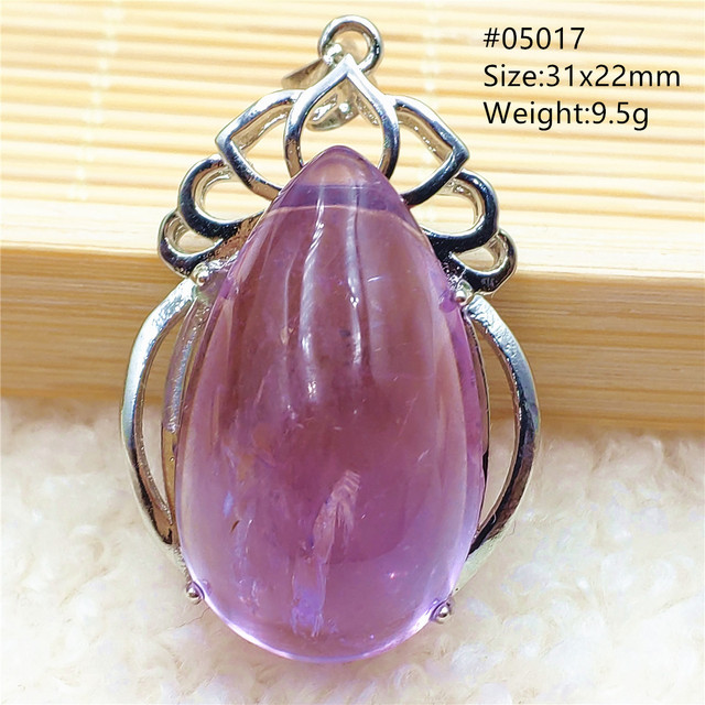 Prawdziwy naturalny fioletowy kamień ametrynowy wisiorek dla kobiet - Wianko - 3
