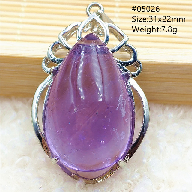 Prawdziwy naturalny fioletowy kamień ametrynowy wisiorek dla kobiet - Wianko - 21