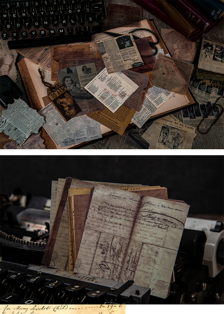 Journamm 60 sztuk Materiały z wintage gazety - Papier do Bullet Journal, kreatywna dekoracja, DIY pamiętnik, zdobienie księgi gości - Wianko - 2