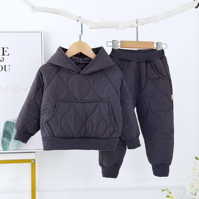 Jesienno-zimowe zestawy ubrań dla dzieci w wieku 1-5 lat: bawełniany płaszcz z kapturem i spodnie - Wianko - 9