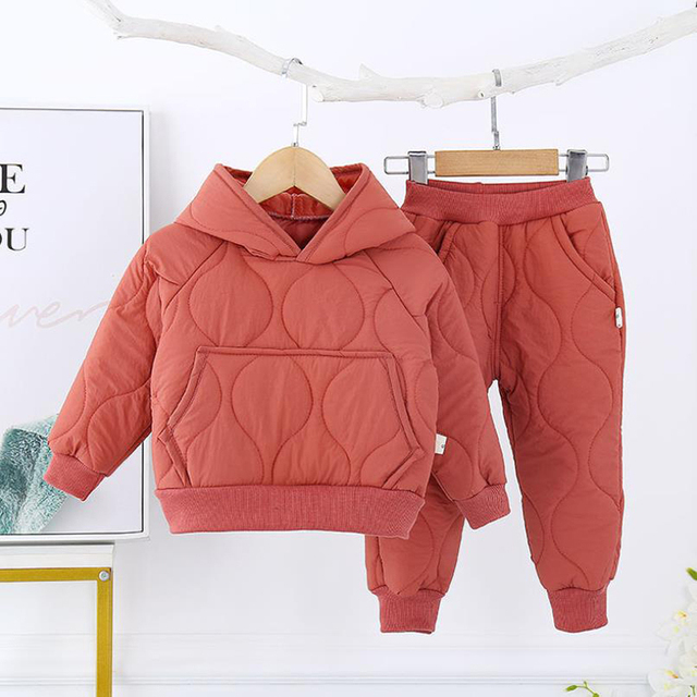 Jesienno-zimowe zestawy ubrań dla dzieci w wieku 1-5 lat: bawełniany płaszcz z kapturem i spodnie - Wianko - 7