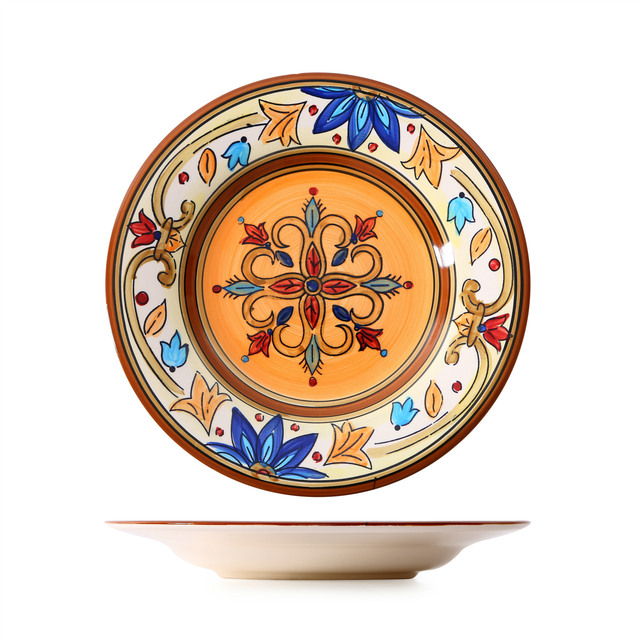 Ręcznie malowana płyta ceramiczna glazurowana - talerz ozdobny z zachodnią osobowością - Wianko - 11