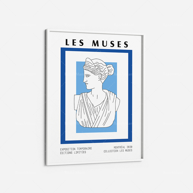 Obraz Masy perłowe Les Muses: grafika abstrakcyjna greckiej bogini popiersie - Wianko - 3