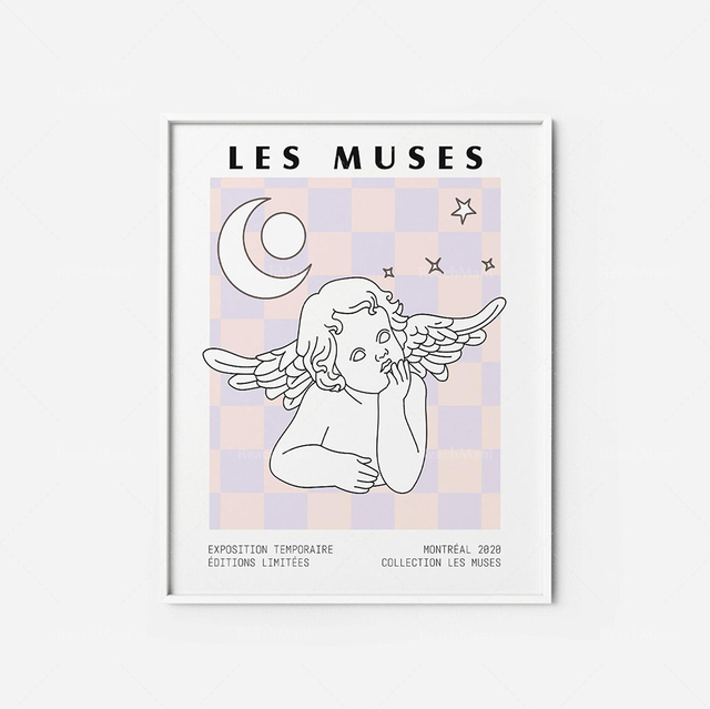 Obraz Masy perłowe Les Muses: grafika abstrakcyjna greckiej bogini popiersie - Wianko - 5