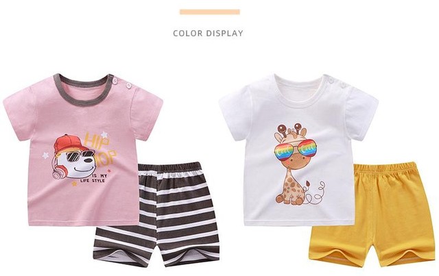2021 zestaw dziecięcych strojów letnich dla dziewczyn 1-4 lat, markowa elegancja - T-shirt, szorty, 2 sztuki - Wianko - 2