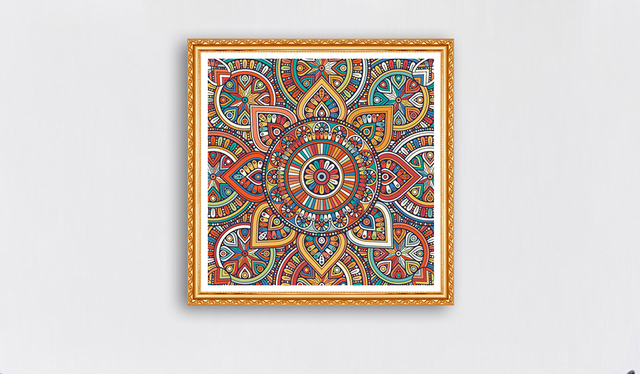 5D Mandala - diamentowa sztuka religijna do majsterkowania, medytacyjny haft, wystrój domu Wall Art - Wianko - 3