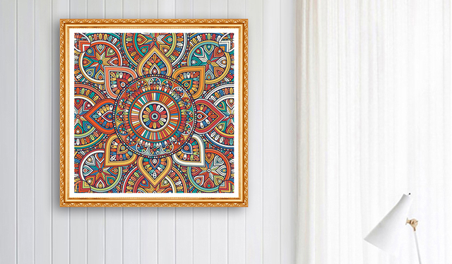 5D Mandala - diamentowa sztuka religijna do majsterkowania, medytacyjny haft, wystrój domu Wall Art - Wianko - 5