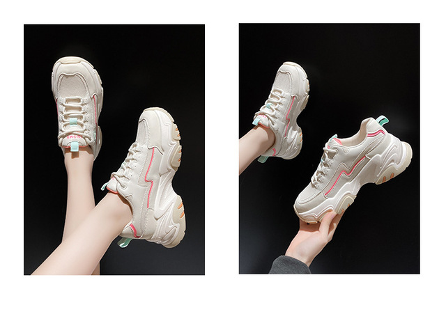 Trampki z gumową podeszwą dla kobiet - buty skórzane do biegania i codziennego chodzenia - Wianko - 5