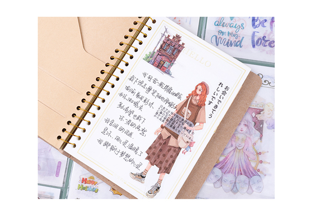 6 sztuk naklejek papierniczych Girl cartoon do notebooka z motywem Girly heart - Wianko - 8
