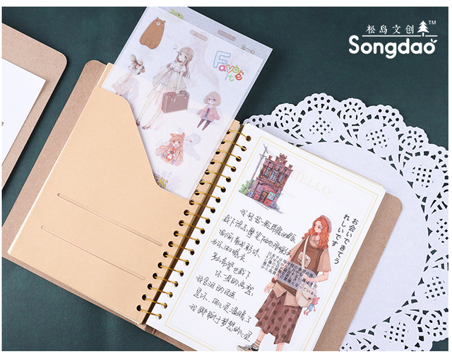 6 sztuk naklejek papierniczych Girl cartoon do notebooka z motywem Girly heart - Wianko - 10