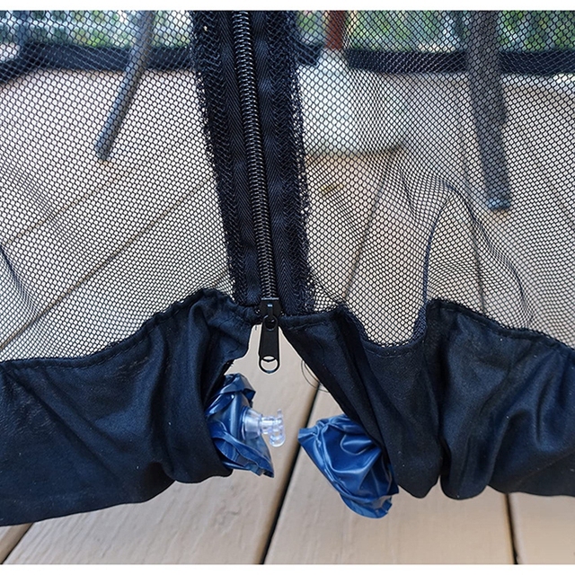 Regulowana pokrywa z siatki parasolowej odporna na wiatr z moskitierą - Wianko - 7