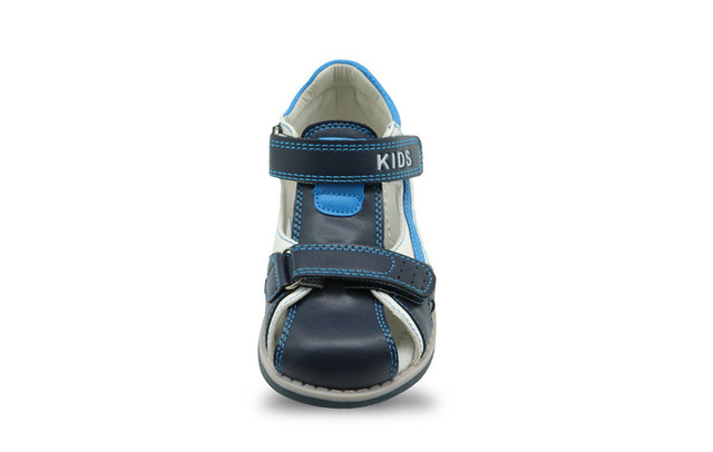 Dziecięce ortopedyczne sandały letnie dla chłopców – haczyk i pętla, zamknięty czubek, sportowe, PU skórzane - Wianko - 36