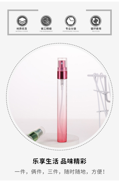 Butelka kosmetyczna podróżna do wielokrotnego napełniania, slim gradient, 10ml, 120 szt - Wianko - 2