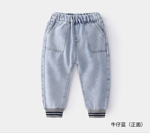 Wiosenno-jesienna dziecięca odzież długie spodnie dżinsowe elastyczne proste dla chłopców 2-10 lat - Wianko - 9