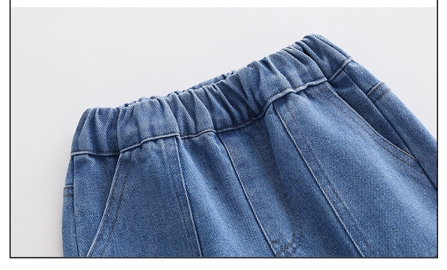 Wiosenno-jesienna dziecięca odzież długie spodnie dżinsowe elastyczne proste dla chłopców 2-10 lat - Wianko - 11