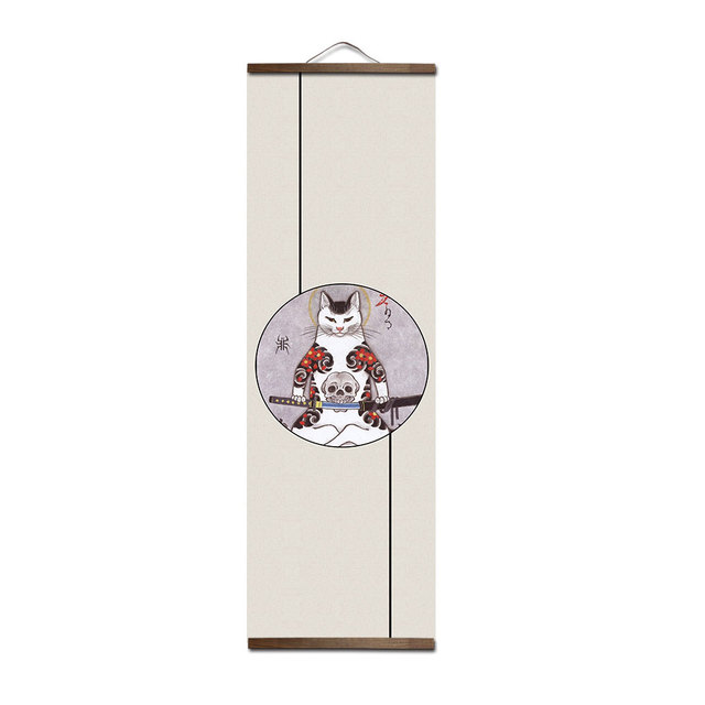 Samurajski plakat zdjęcia w stylu japońskim do dekoracji salonu - malarstwo ścienne sztuka z litego drewna - Wianko - 9