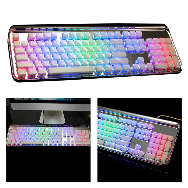 Zestaw kluczy do gier Crystal Pudding Keycaps Double Shot PBT Full 108 - Wianko - 2