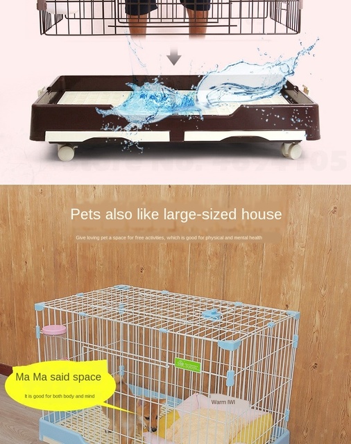 Klatka kryta dla małych psów z WC i transporterem Villa - Domki, budy i kojce - Wianko - 8