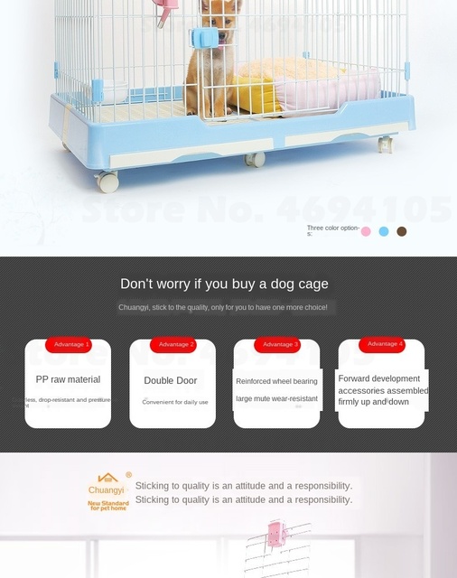 Klatka kryta dla małych psów z WC i transporterem Villa - Domki, budy i kojce - Wianko - 2