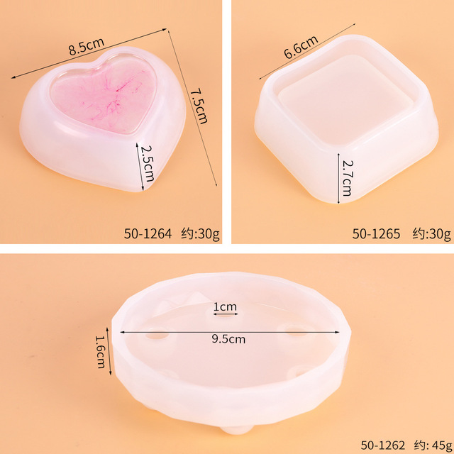 Popielniczka z epoksydowej formy żywicy w kształcie serca - Kwadratowy DIY kryształowy dekoracyjny przedmiot do wnętrz - Wianko - 15