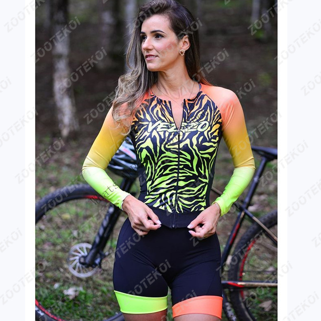 VEZZO kombinezon Triathlon damski długie rękawy rowerowy MTB - Macaquinho Ciclismo Feminino - Wianko - 30