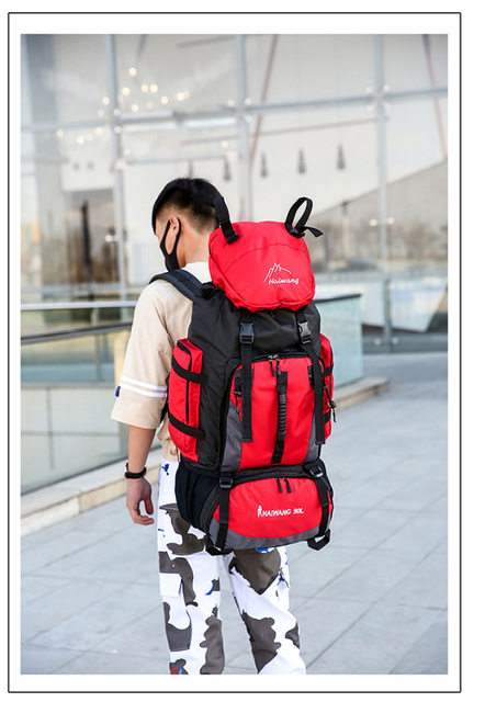 Wodoodporny plecak do wspinaczki podróżniczej - 90L, dużej pojemności, dla mężczyzn i kobiet (XA342Y) - Wianko - 18