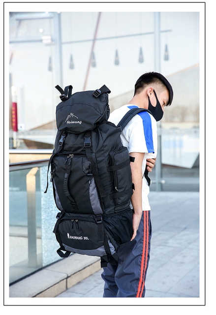 Wodoodporny plecak do wspinaczki podróżniczej - 90L, dużej pojemności, dla mężczyzn i kobiet (XA342Y) - Wianko - 13
