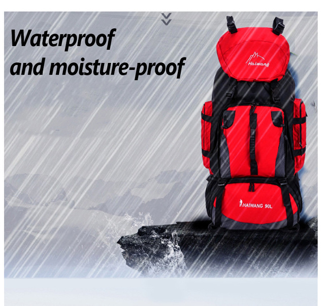 Wodoodporny plecak do wspinaczki podróżniczej - 90L, dużej pojemności, dla mężczyzn i kobiet (XA342Y) - Wianko - 3