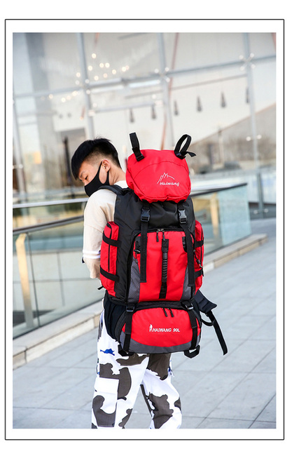 Wodoodporny plecak do wspinaczki podróżniczej - 90L, dużej pojemności, dla mężczyzn i kobiet (XA342Y) - Wianko - 20