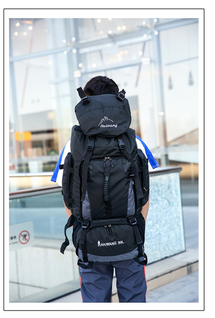 Wodoodporny plecak do wspinaczki podróżniczej - 90L, dużej pojemności, dla mężczyzn i kobiet (XA342Y) - Wianko - 14