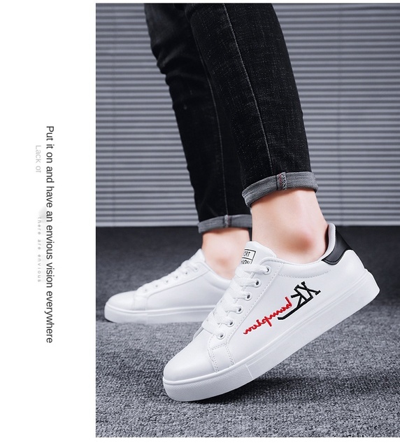 Białe buty sportowe męskie trampki luksusowej marki - skórzane buty Chaussure Homme Zapatillas - Wianko - 20