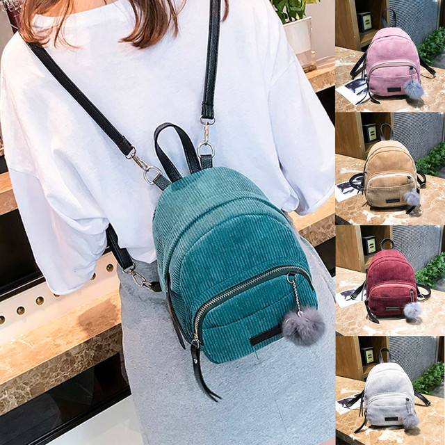 Plecak damska torba podróżna Hairball sztruksowa Mini Mochila dla nastoletnich dziewcząt na ramię - Wianko - 1