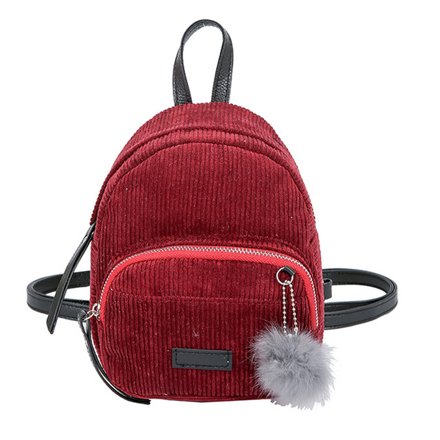 Plecak damska torba podróżna Hairball sztruksowa Mini Mochila dla nastoletnich dziewcząt na ramię - Wianko - 4