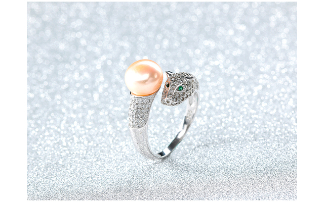 Regulowany pierścień dla kobiet z perłą i cyrkoniami, wykonany z wysokiej jakości srebra 925 - Wianko - 6