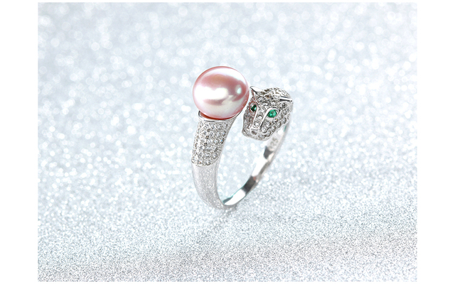 Regulowany pierścień dla kobiet z perłą i cyrkoniami, wykonany z wysokiej jakości srebra 925 - Wianko - 7