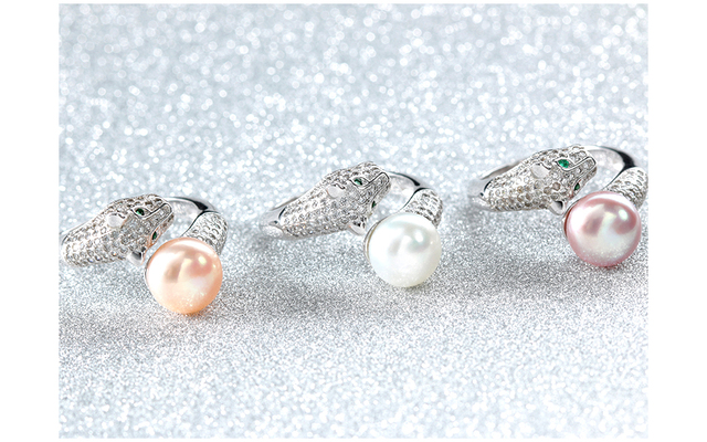 Regulowany pierścień dla kobiet z perłą i cyrkoniami, wykonany z wysokiej jakości srebra 925 - Wianko - 9