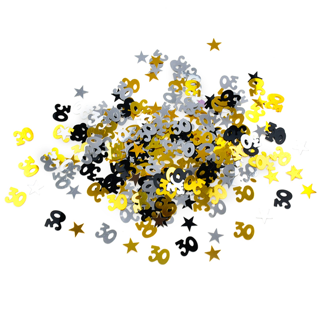 60 g/worek konfetti urodzinowe akrylowe złote/czarne liczby 13 18 21 30 50 60 80 DIY dekoracja urodzinowa dorosłych rocznica - Wianko - 3