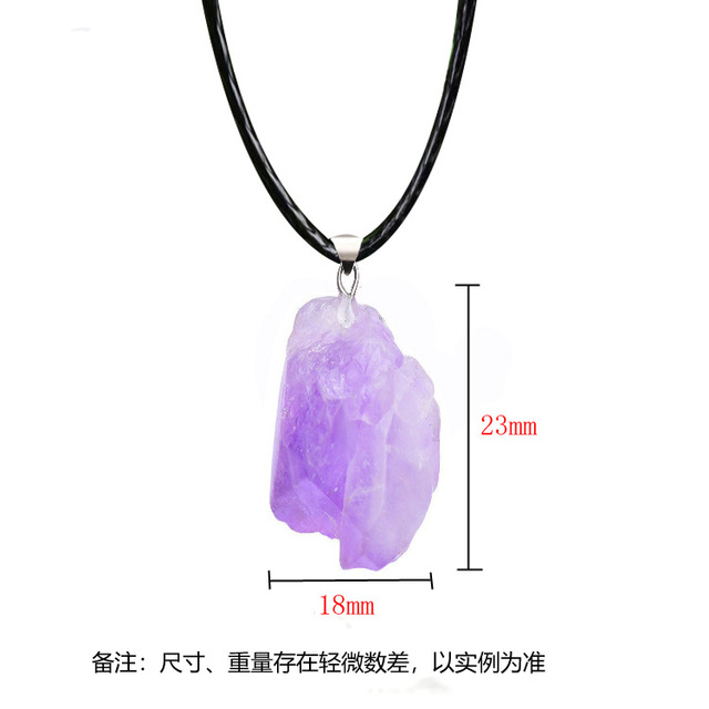 Wisiorek z naturalnego ametystu - fioletowy kamień szorstki - DIY - nieregularny kształt - uzdrowienie i reiki - naszyjnik z kryształem kwarcowym dla kobiet - Wianko - 1